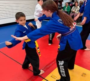 Kids practicing martial arts together