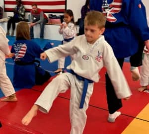 Students training together on the mat
